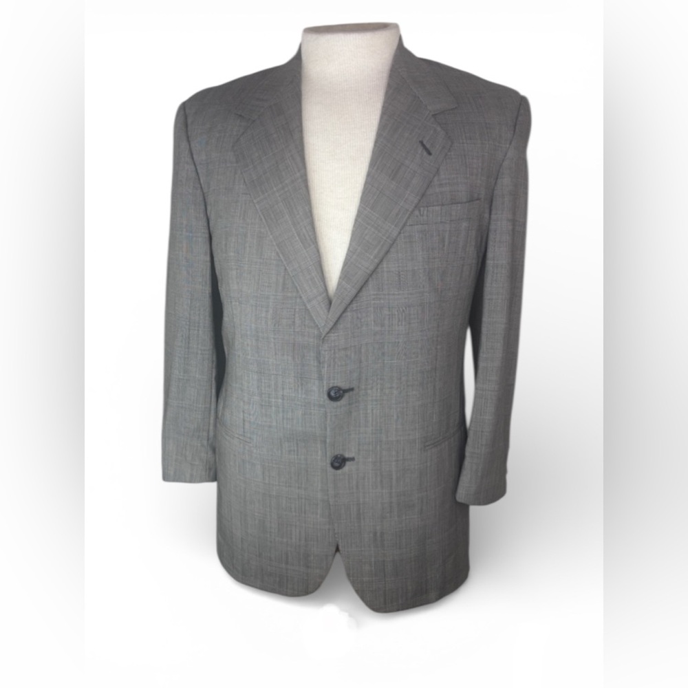 V2 by Versace Blazer Classic Gray Glen Check Sports Coat Men’s Size 48R